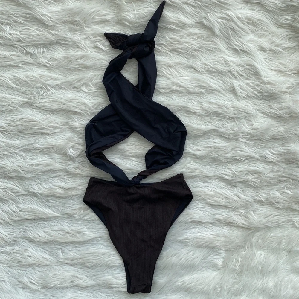 Frankie’s Bikinis | Dorothy Plissé Halter One Piece Swimsuit